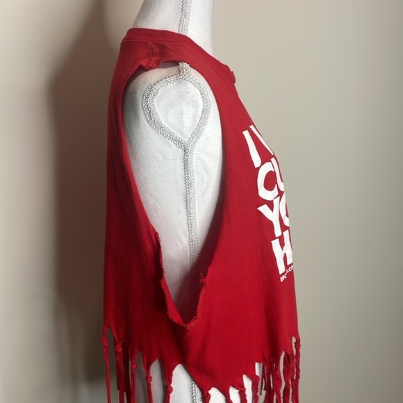 Spencer’s Red Fringe Sleeveless Top - Picture 3 of 8